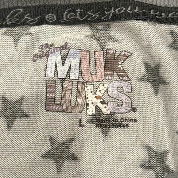 Muk Lucks Women's Butter Knit Loungewear Set Gray Black Size L - Picture 8 of 15